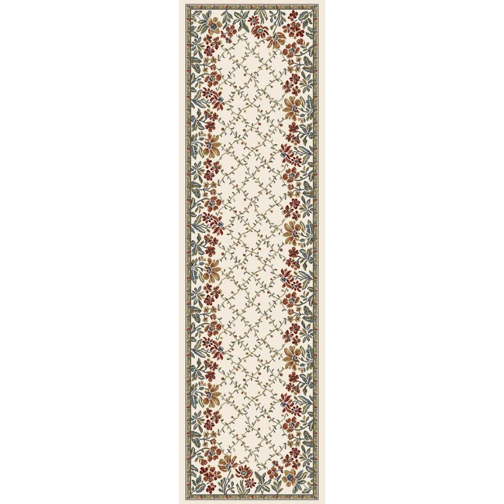 Dynamic Rugs 57084-6464 Ancient Garden 2.2 Ft. X 11 Ft. Finished Runner Rug in Ivory